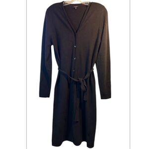 JACOB LADIES CASHMERE SWEATER MEDIUM BLACK CARDIGAN CAPSULE COZY LONG MINIMALIST